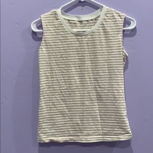 Justzzu beige striped tank